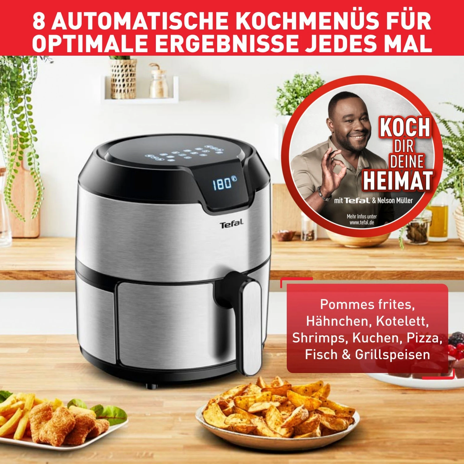 Tefal Airfryer 4,2 Liter Inhoud, 6 Automatische Programma’s, Digitaal Display, Timer, Zonder Vet/olie - Image 3