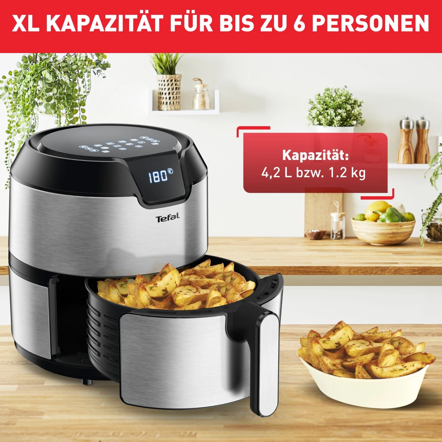 Tefal Airfryer 4,2 Liter Inhoud, 6 Automatische Programma’s, Digitaal Display, Timer, Zonder Vet/olie - Image 4