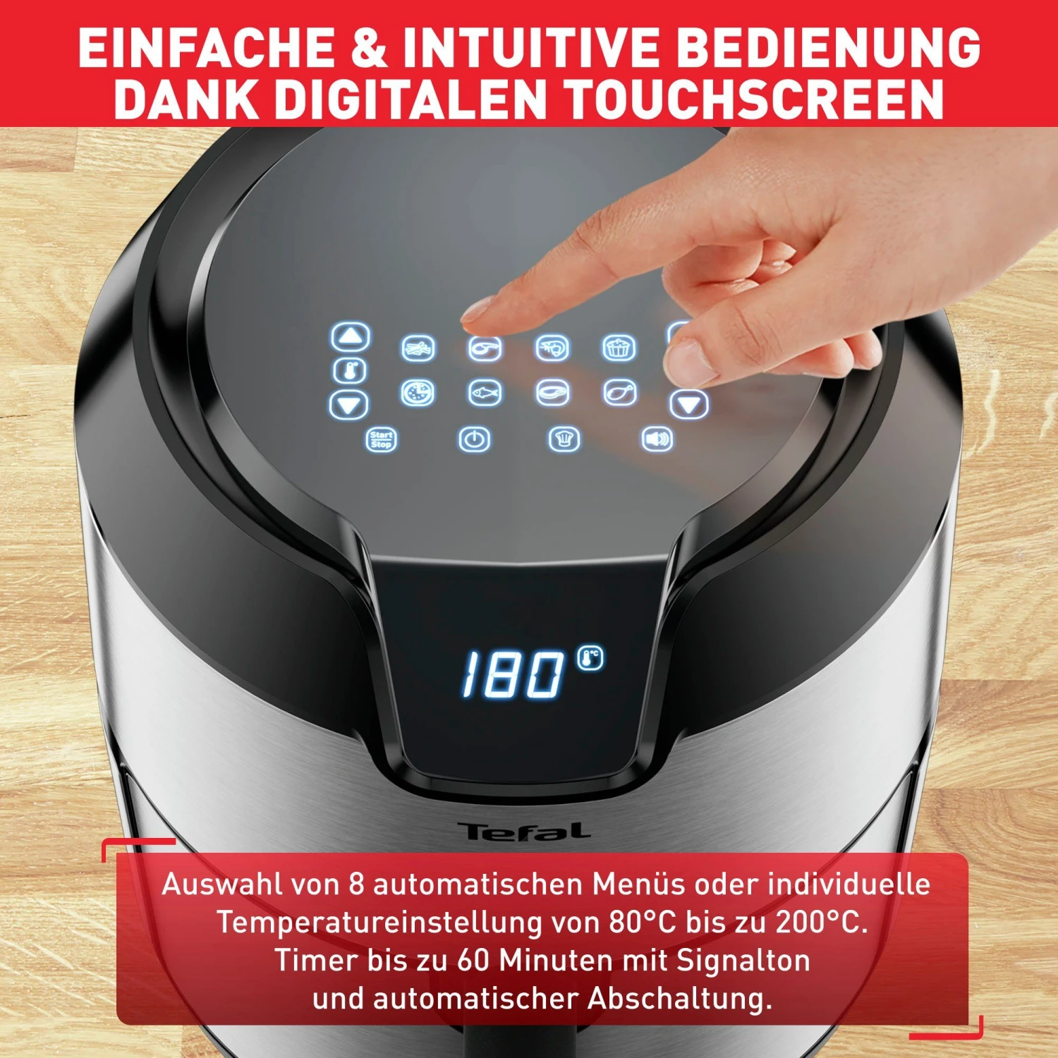 Tefal Airfryer 4,2 Liter Inhoud, 6 Automatische Programma’s, Digitaal Display, Timer, Zonder Vet/olie - Image 5