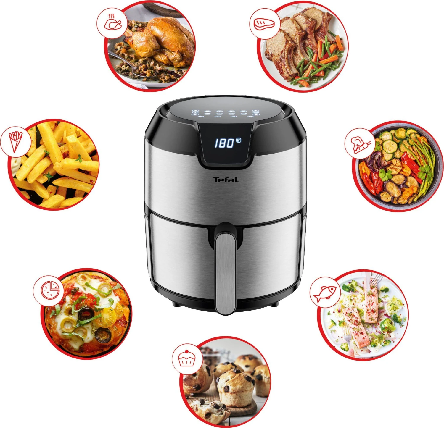 Tefal Airfryer 4,2 Liter Inhoud, 6 Automatische Programma’s, Digitaal Display, Timer, Zonder Vet/olie - Image 8