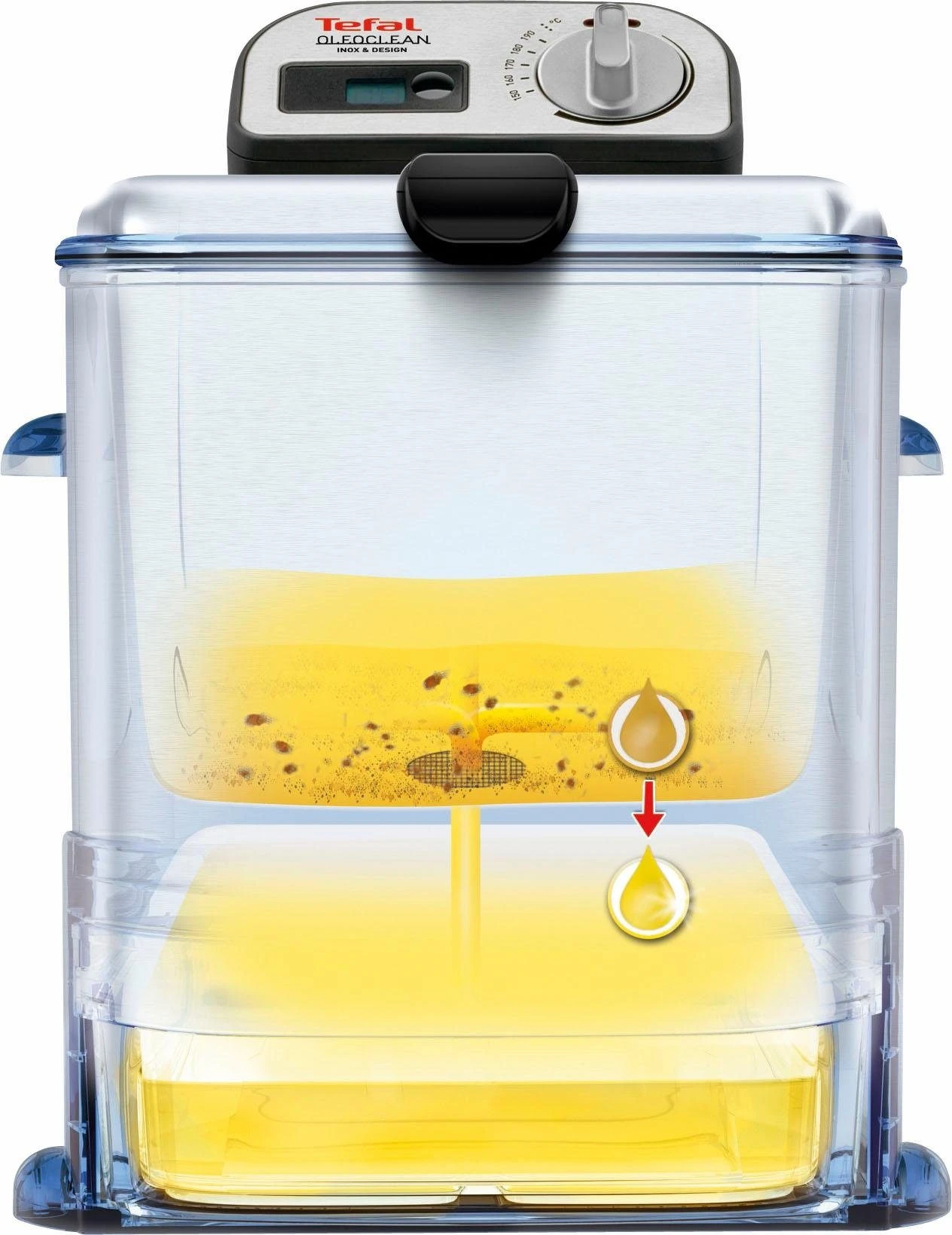 Tefal Friteuse FR8040 Oleoclean Pro Inox & Design Capaciteit: 1,2 Kg, Uitneembaar Oliereservoir, Automatische Olie / Vet Filtering, Timer, Thermostaat, Knapperige Patat - Image 7