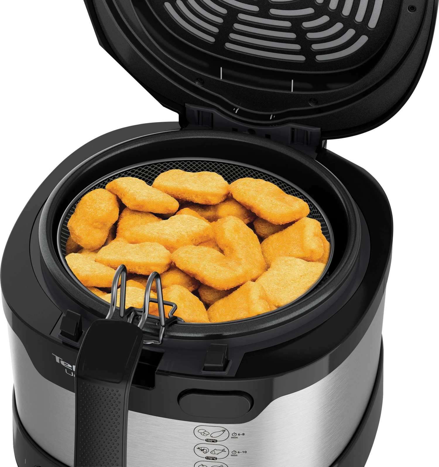 Tefal Friteuse UNO M Roestvrij Staal FF215 Capaciteit: 1 Kg, Instelbare Thermostaat, Kijkvenster, Afdruipstand, Edelstaal/zwart - Image 3