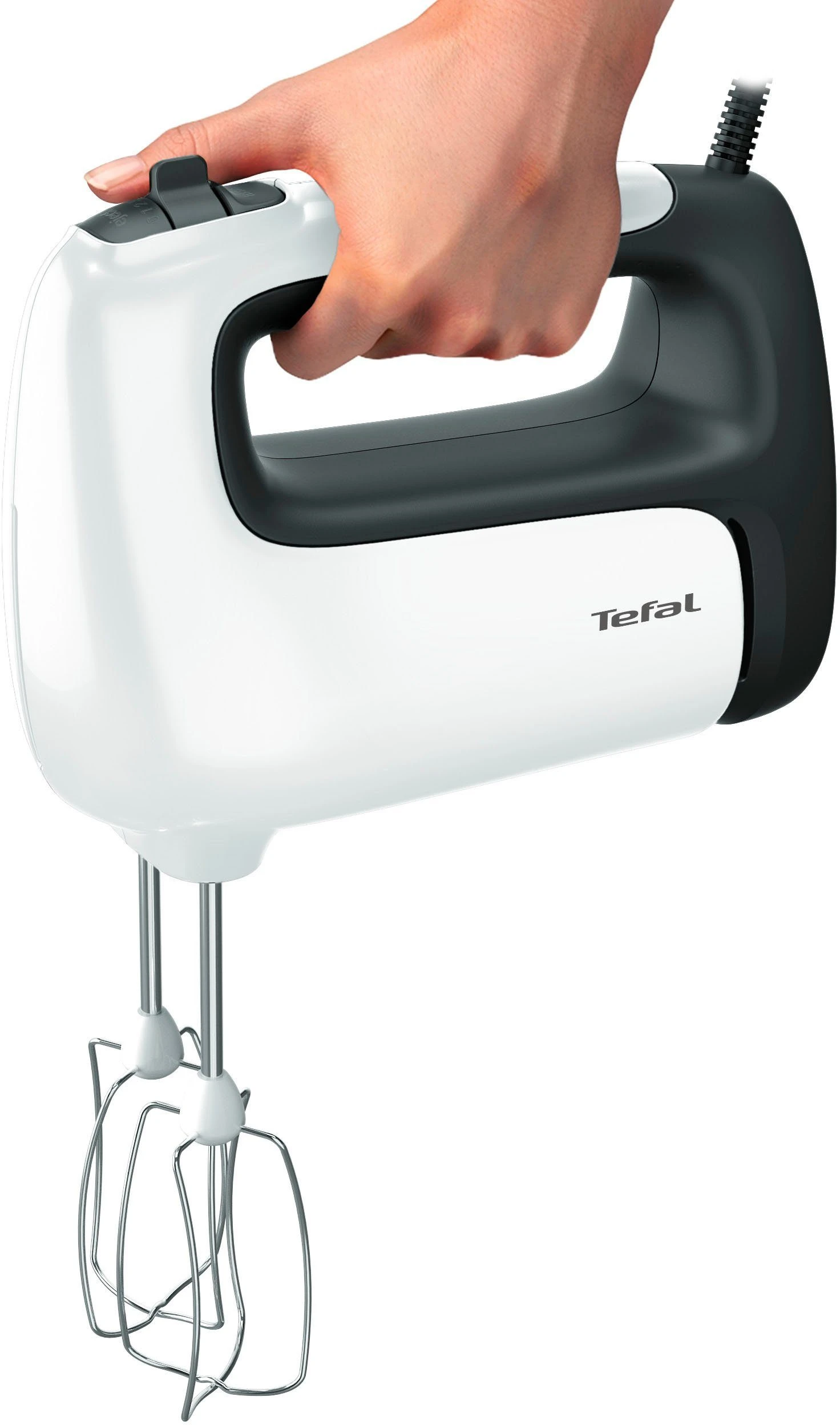 Tefal Handmixer HT4611 Prep'Mix+ Ideaal Voor Lichte En Taaie Bereidingen, Krachtige 500-w-motor, 5 Snelheden, Turbofunctie, 2 Roergardes, 2 Deeghaken, Pureerstaaf-opzet - Image 3