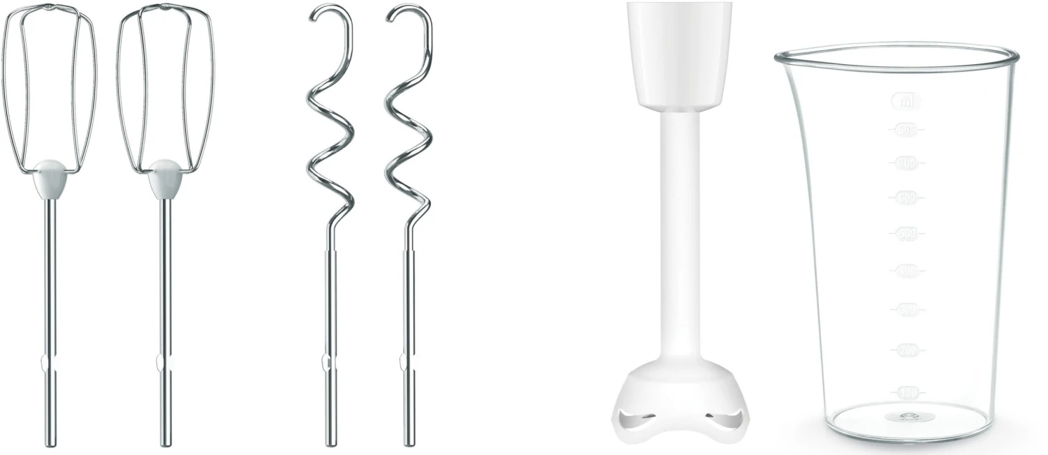 Tefal Handmixer HT4611 Prep'Mix+ Ideaal Voor Lichte En Taaie Bereidingen, Krachtige 500-w-motor, 5 Snelheden, Turbofunctie, 2 Roergardes, 2 Deeghaken, Pureerstaaf-opzet - Image 6