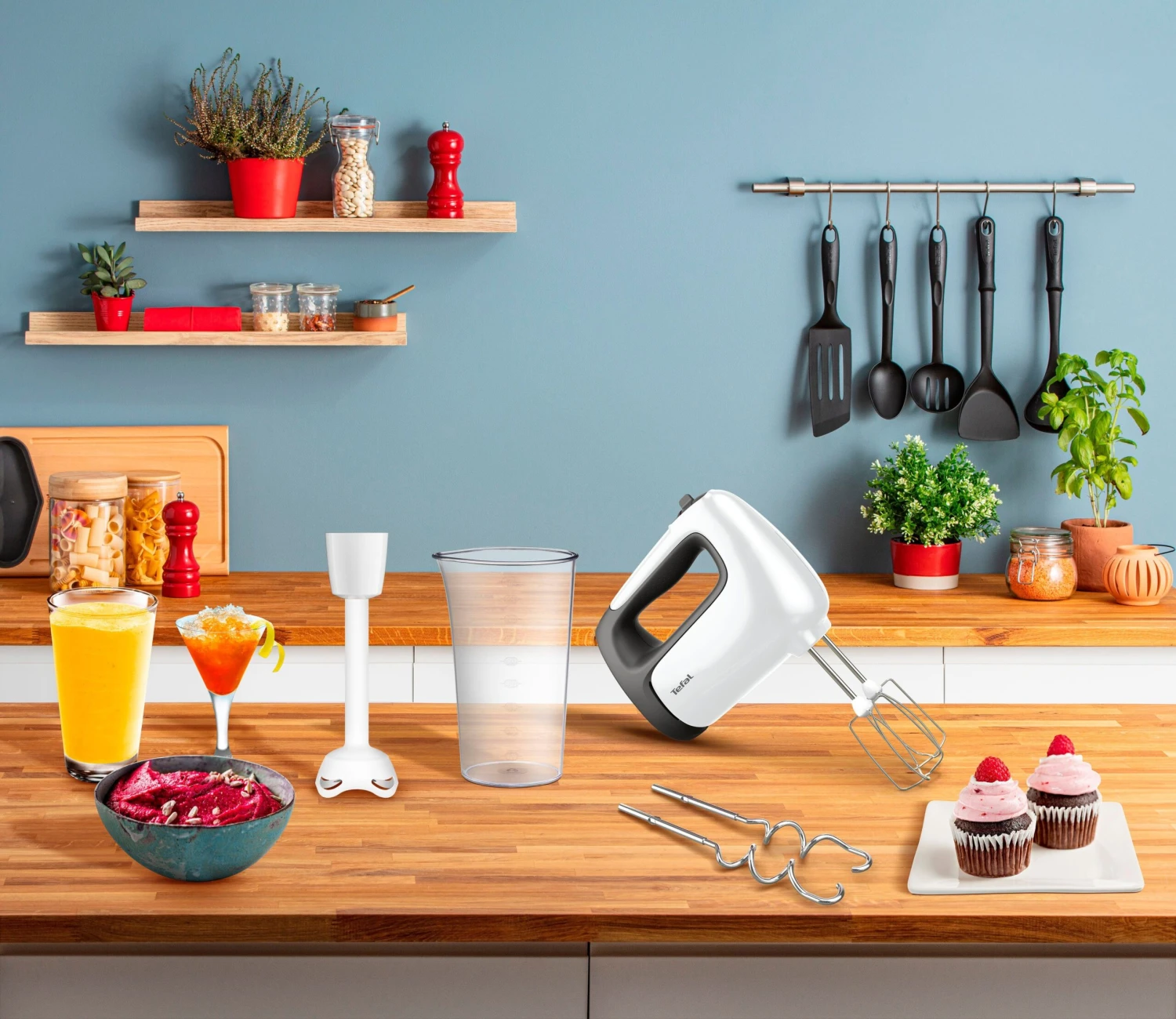 Tefal Handmixer HT4611 Prep'Mix+ Ideaal Voor Lichte En Taaie Bereidingen, Krachtige 500-w-motor, 5 Snelheden, Turbofunctie, 2 Roergardes, 2 Deeghaken, Pureerstaaf-opzet - Image 10