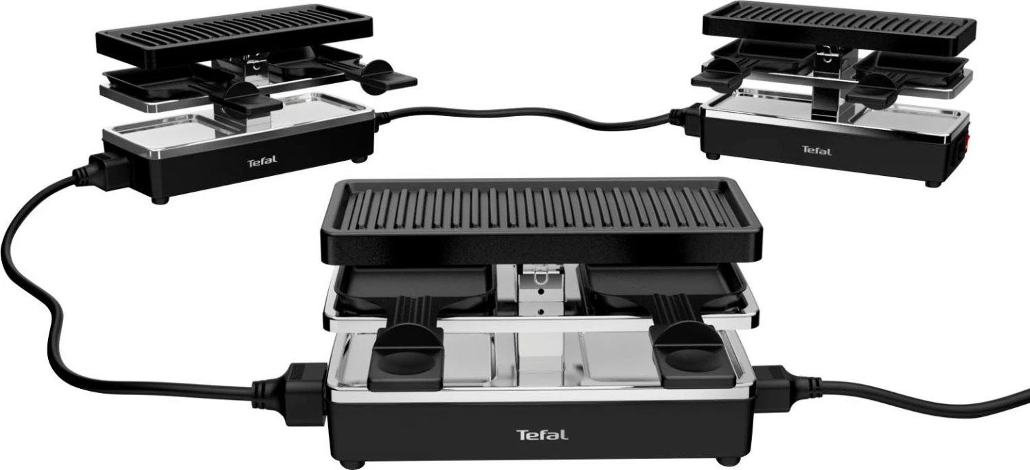Tefal Raclette RE2308 Plug & Share 2 Pannetje + Grillplaat, Aan-uitschakelaar, Antiaanbaklaag, Uit Te Breiden Tot 5 Apparaten, Afneembare Kabel, Gemakkelijk Te Reinigen, Compact - Image 5