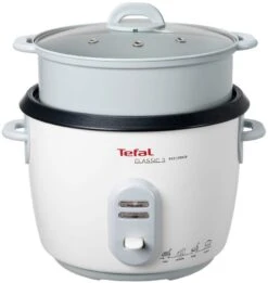 Tefal Rijstkoker RK1011 Voorgeprogrammeerde Kookprogramma's, Max. 10 Kopjes (5 Liter), Automatische Warmhoudfunctie, Handmatige Aanpassingen, Perfect Gegaarde Rijst, Stoommand Voor Bijv. Groente