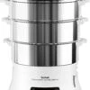Tefal Stoomoven VC502D Convenient Series Deluxe Eenvoudige Touchscreen, 8 Programma’s, Garen Op 3 Niveaus, Container Van Edelstaal, Duurzame Kwaliteit, Gezonde Bereiding